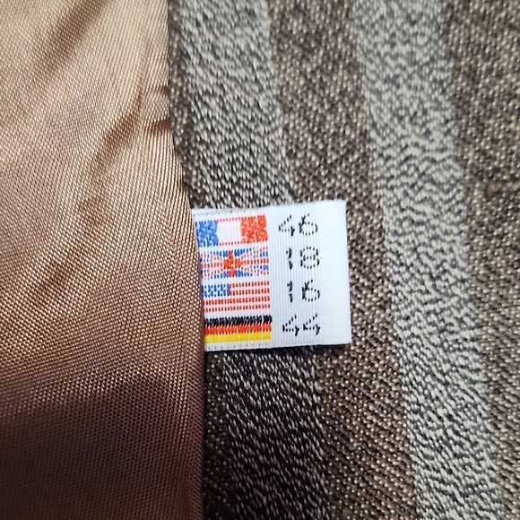 Vintage Gor-Ray Wool Blazer Brown Pinstripe Oversized UK 16 80s 90s Power Blazer - Picture 8 of 11